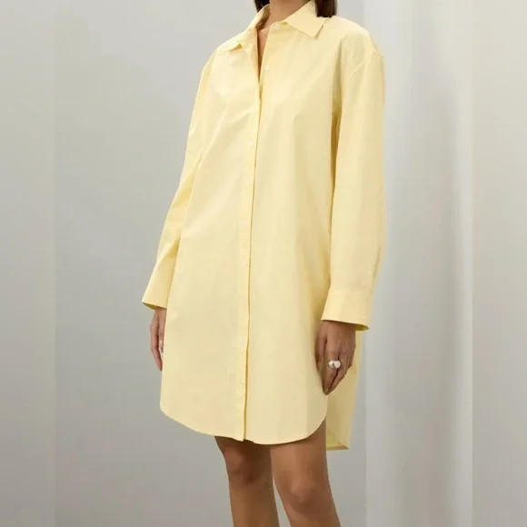 Saunders Collection Oversized Yellow Button-Up Dress - Picture 2 of 8